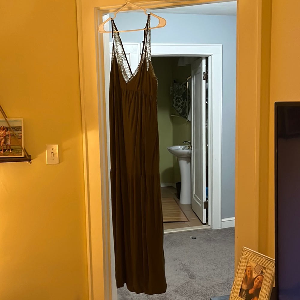 Green long dress